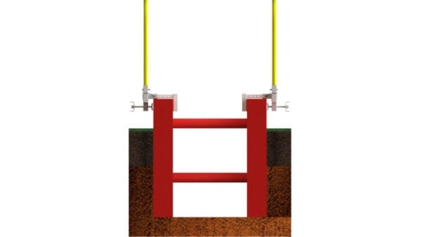 Garlock trench box clamp railing system